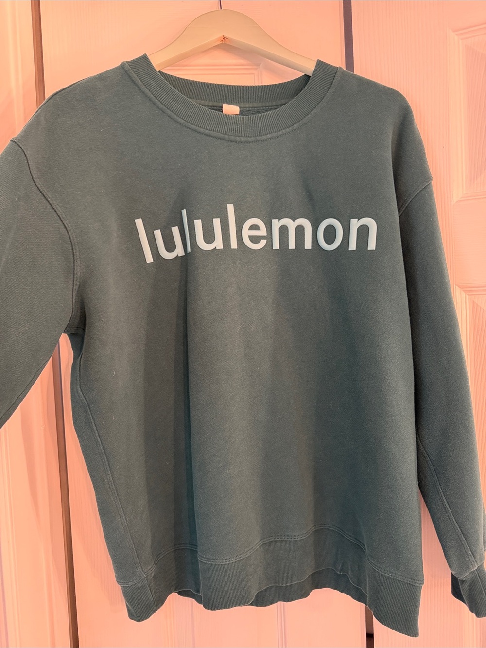 lululemon athletica Crewneck Sweatshirt - Slate Green with White Logo